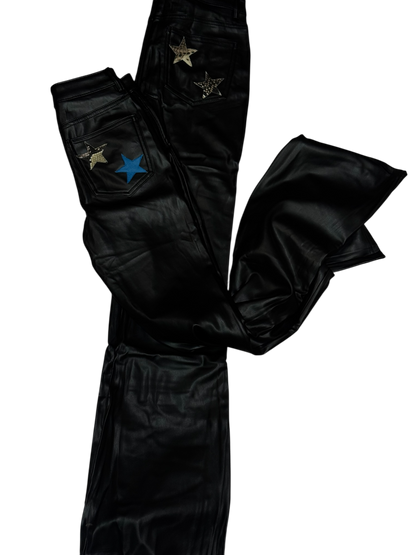 Leather stretchy vegan latex Flare