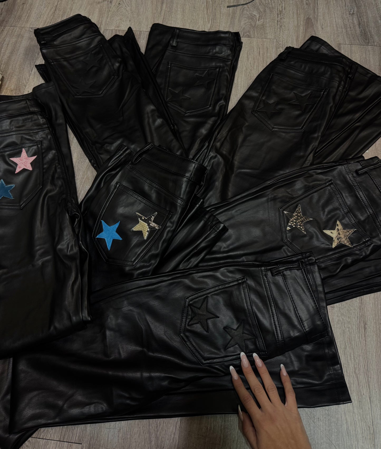 Leather stretchy vegan latex Flare