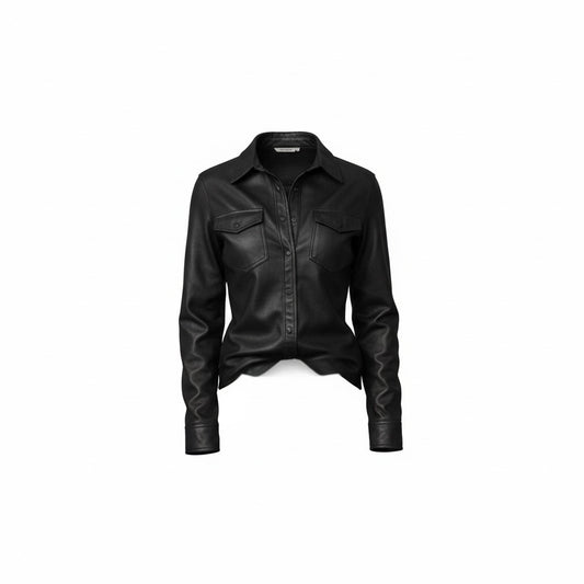 Leather Vegan blouse Cow Boy